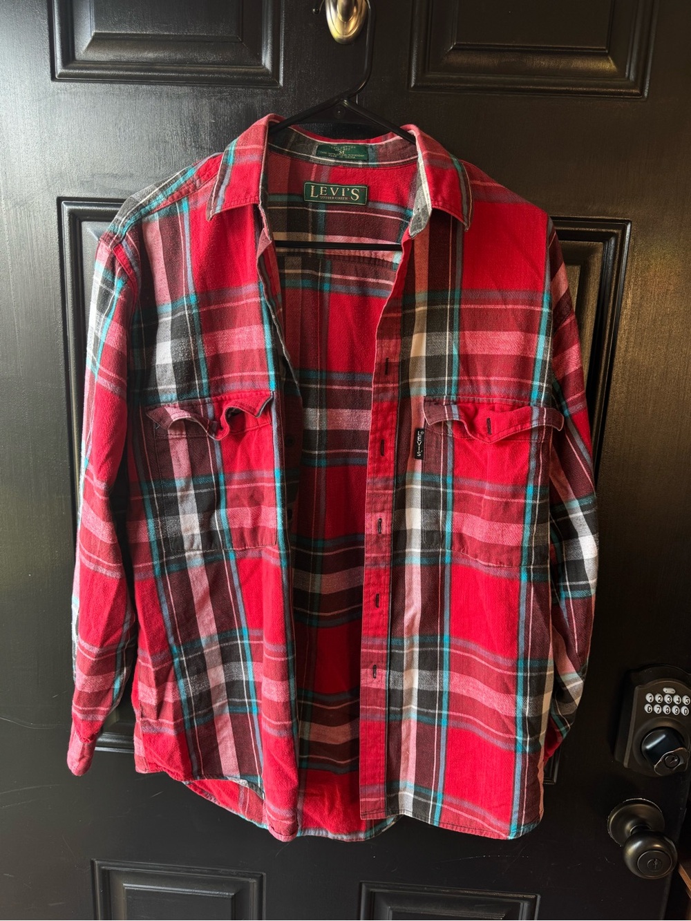 Levi's Red and Black Plaid Button-Up Shirt